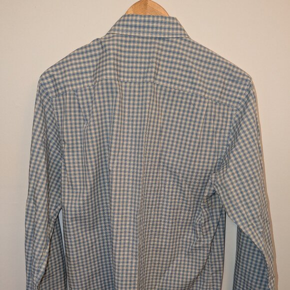 Men's Club Monaco Blue Checkered Button-Up - Picture 2 of 7